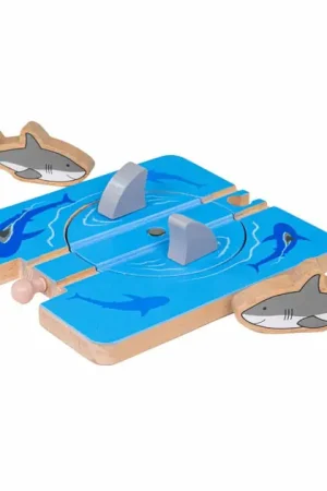 Beperkte Voorraad Bigjigs Houten Rails - Haaienaanval - 4dlg.