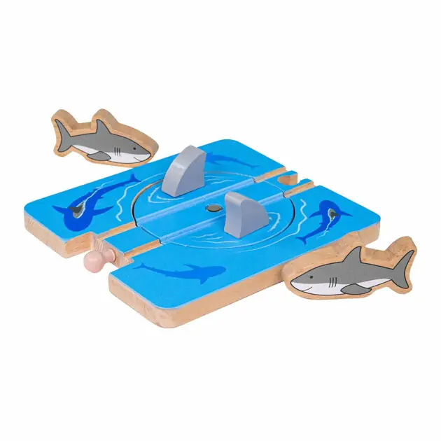 Beperkte Voorraad Bigjigs Houten Rails - Haaienaanval - 4dlg.