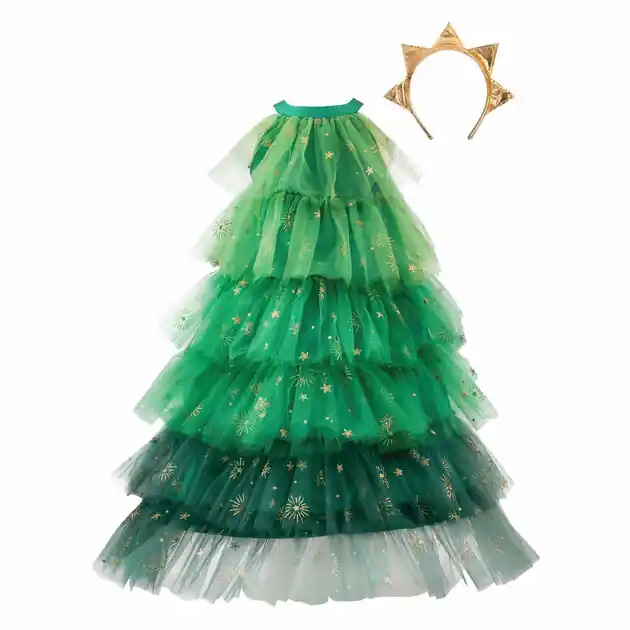 Nieuw Kerstboomjurk met Haarband - 3-4 Jaar