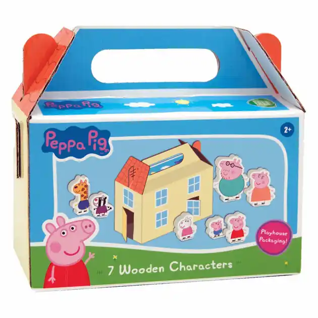 Gratis Retour Peppa Pig Houten Speelfiguren Set - 7dlg.