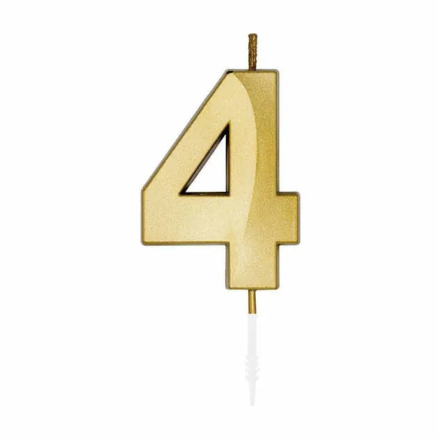 Dagaanbieding Taartkaars 6cm Metallic Goud no. 4