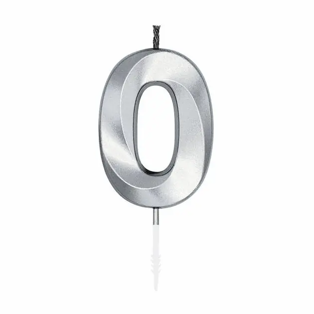 Merkproduct Taartkaars 6cm Metallic Zilver no.0