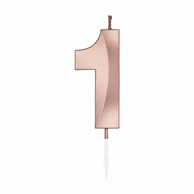Taartkaars 6cm Metallic Rose Goud no. 1 Beste Prijs