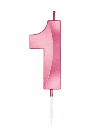 Aanbieding Taartkaars 6cm Metallic Licht Roze no. 1