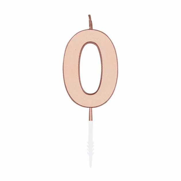 Gereduceerde Prijs Taartkaars 4,5cm Metallic Rose Goud no. 0