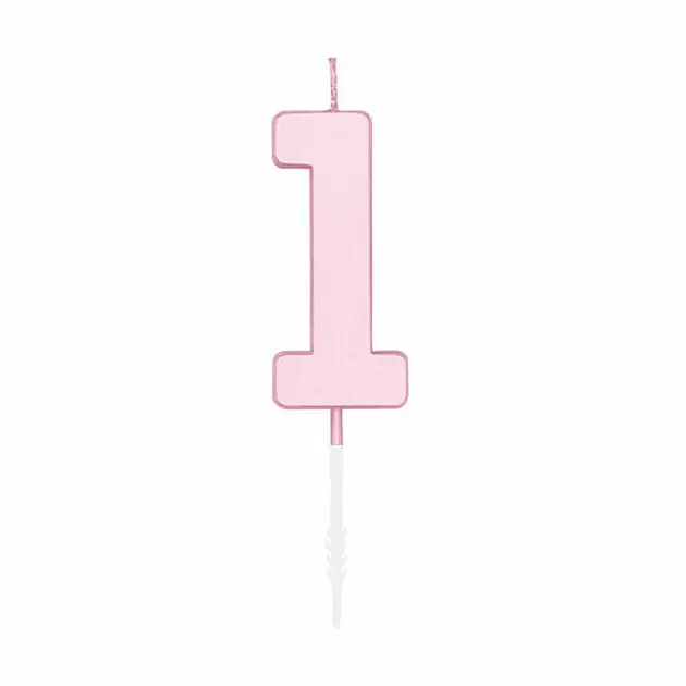 Flitsaanbieding Taartkaars 4,5cm Pastel Roze no. 1