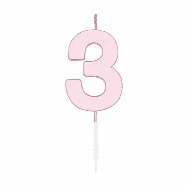 Meest Verkocht Taartkaars 4,5cm Pastel Roze no. 3