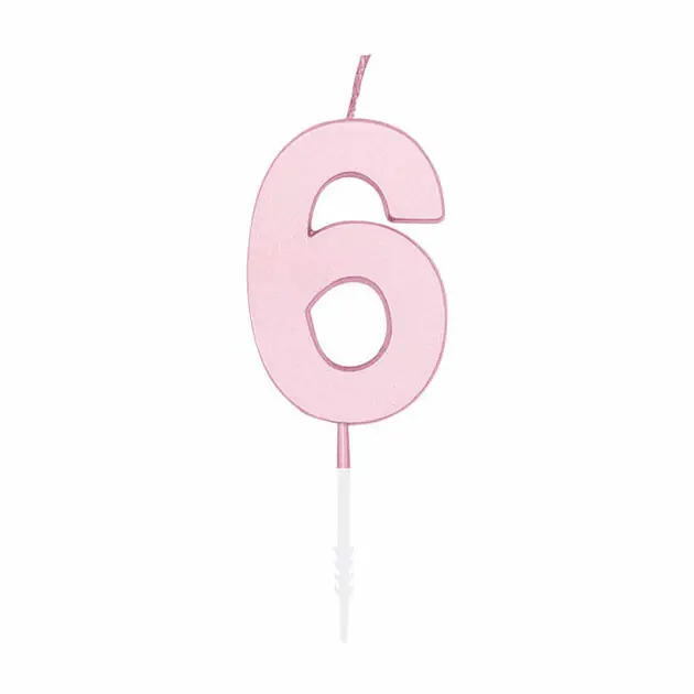 Speciale Aanbieding Taartkaars 4,5cm Pastel Roze no. 6