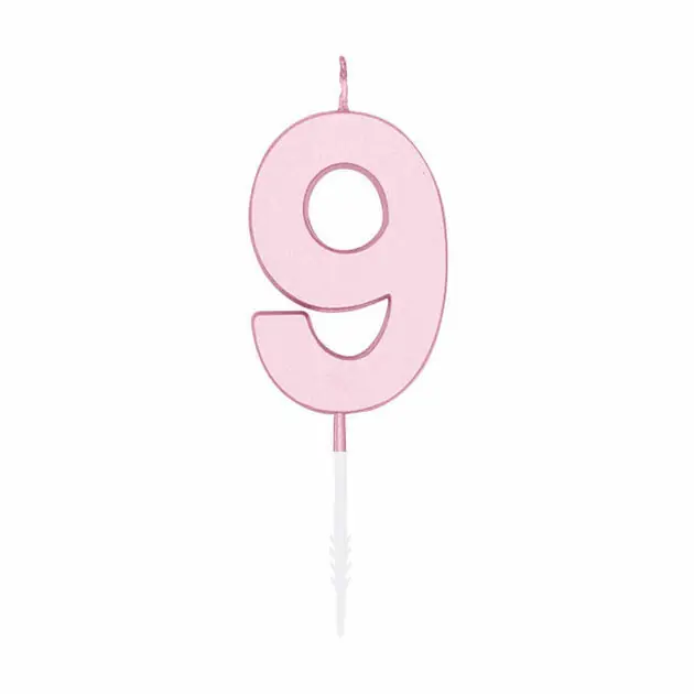 Dagaanbieding Taartkaars 4,5cm Pastel Roze no. 9