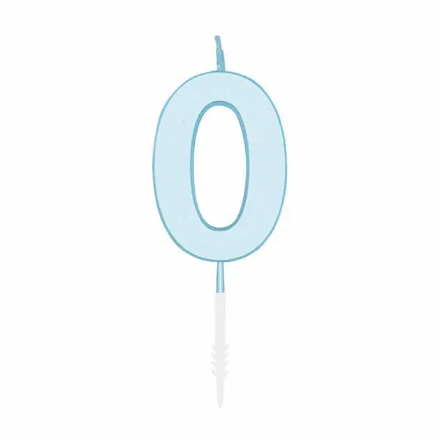 Superprijs Taartkaars 4,5cm Pastel Blauw no. 0