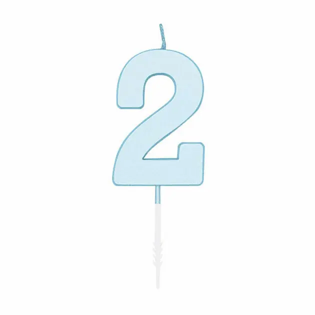 Betrouwbaar Taartkaars 4,5cm Pastel Blauw no. 2