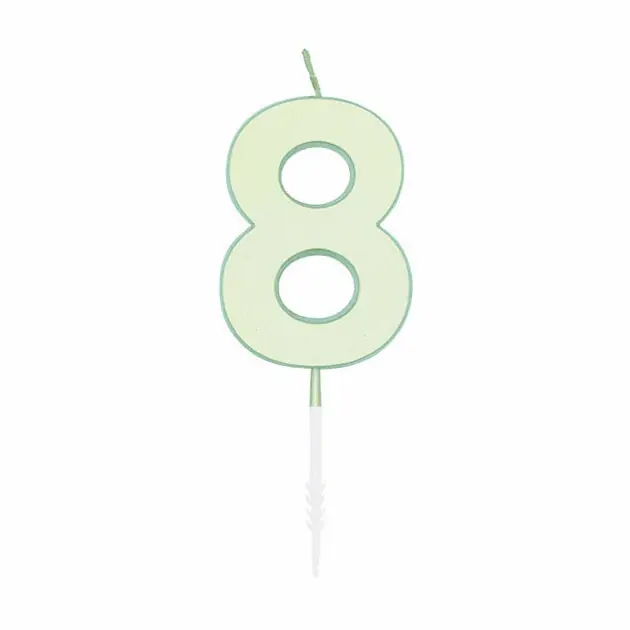Taartkaars 4,5cm Pastel Mint no. 8 Betaalbaar