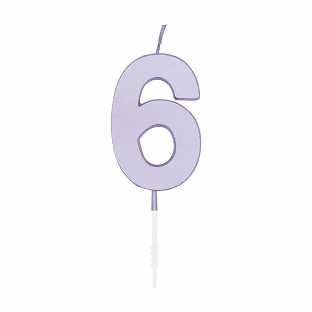 Koop Online Taartkaars 4,5cm Pastel Lila no. 6