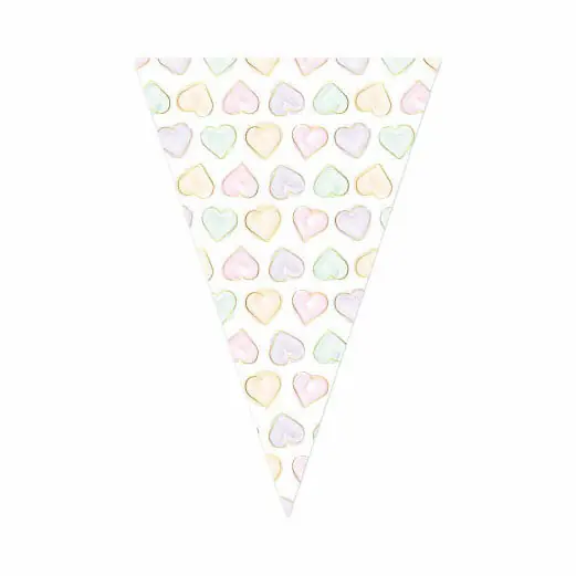 Lage Kosten Vlaggenlijn van Papier Watercolors Hearts - 6m