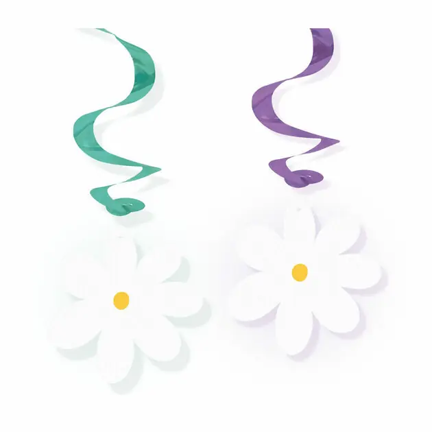 Hangende Decoratie Swirls Madeliefjes - 4st. Premium