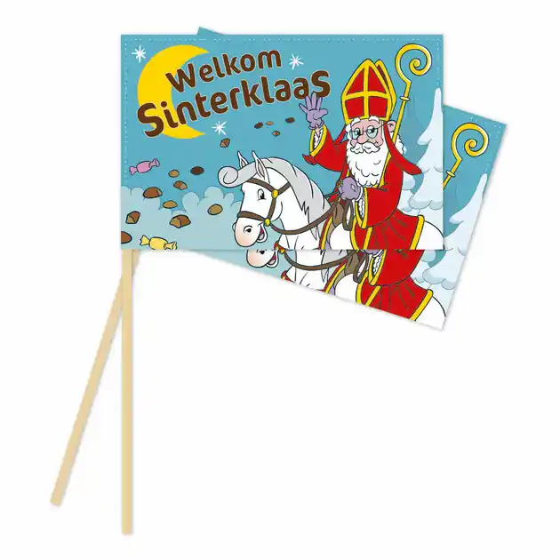 Papieren Vlaggetjes 20x30cm Sinterklaas - 10st. Uitverkoop