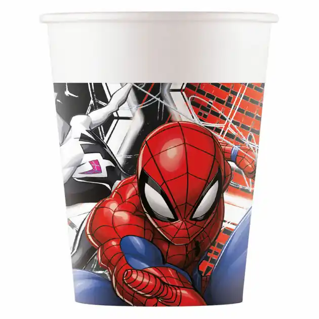 Papieren Bekers 200ml Spiderman World of Web - 8st. Flitsaanbieding