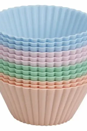 Set Siliconen Cupcakevormen 7x3,5cm - 12st. Hoge Kwaliteit