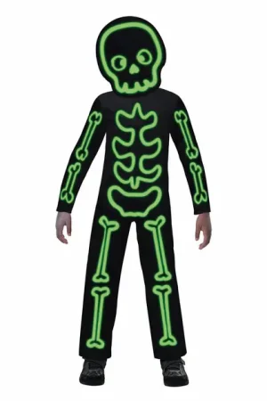 Kinderkostuum Glow in the Dark Skelet - 4-6 jaar Fabrieksprijs