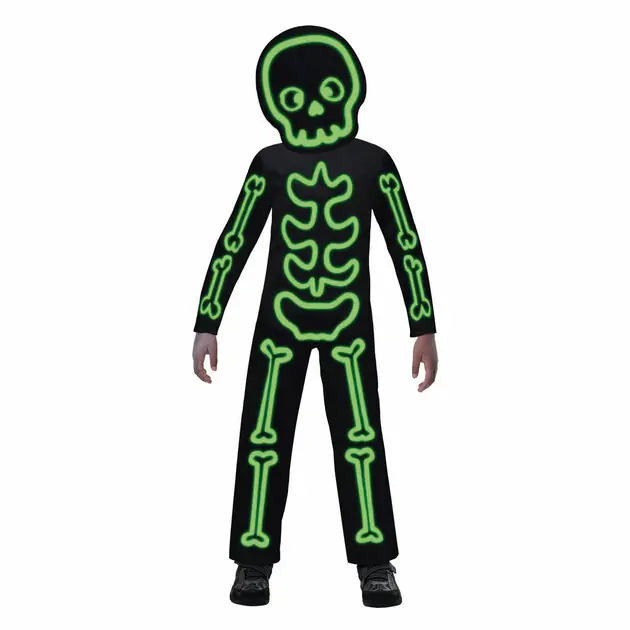 Kinderkostuum Glow in the Dark Skelet - 4-6 jaar Fabrieksprijs