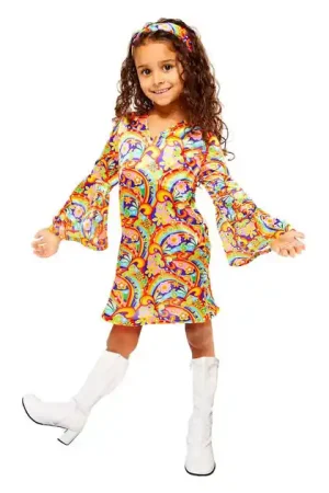 Koop Vandaag Kinderkostuum Regenboog Hippie - 6-8 jaar
