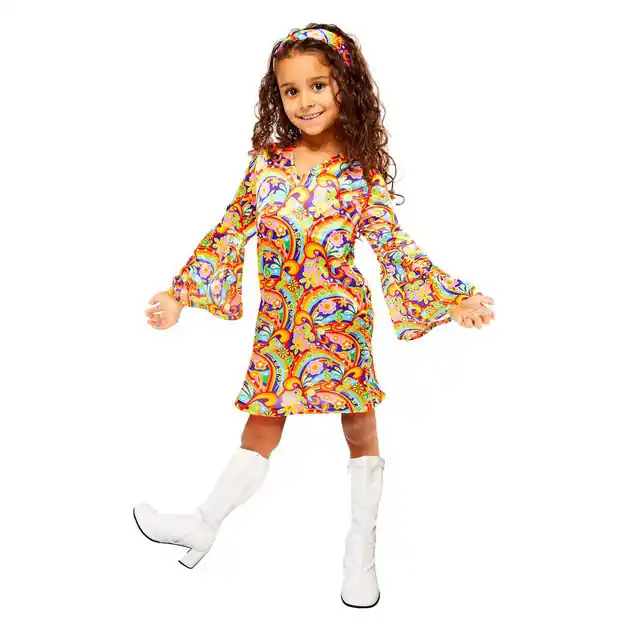 Koop Vandaag Kinderkostuum Regenboog Hippie - 6-8 jaar