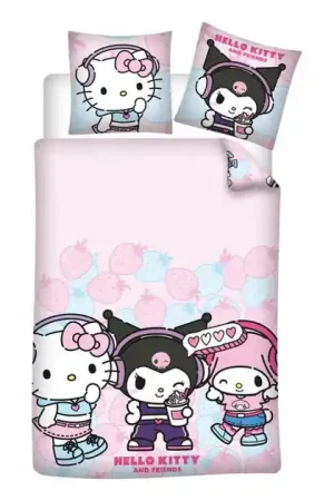 Weekendaanbieding Hello Kitty & Friends Dekbedovertrek - 140x200 cm
