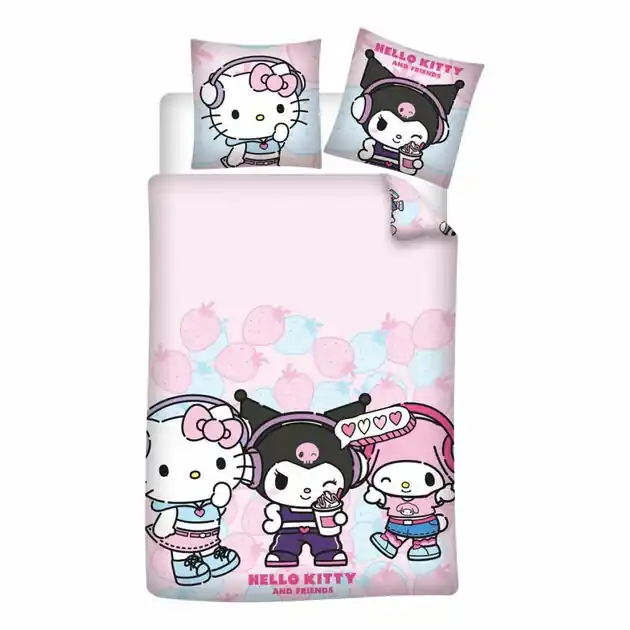 Weekendaanbieding Hello Kitty & Friends Dekbedovertrek - 140x200 cm