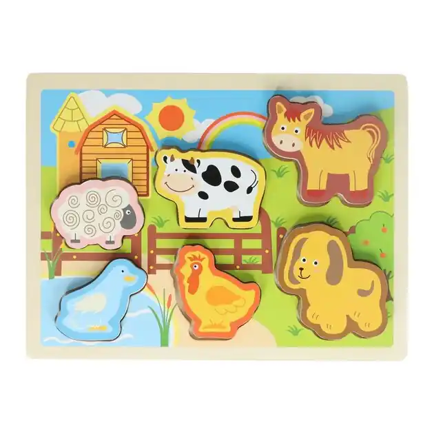 Houten Vormenpuzzel Boerderij - 6dlg. Must-Have