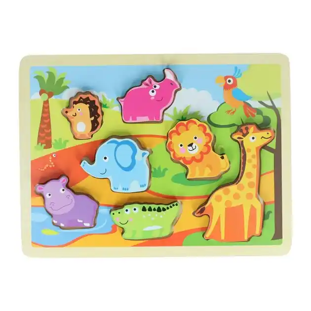 Houten Vormenpuzzel Jungle - 7st. Gecertificeerd