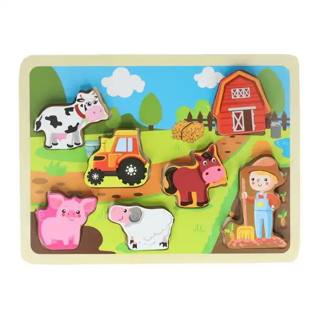 Houten Vormenpuzzel Boerderij - 7st. Koop Online