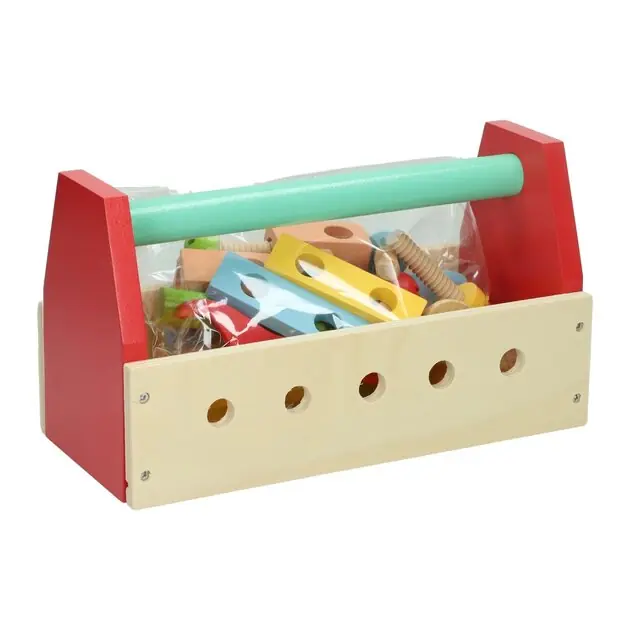 Houten Gereedschapskist Voor Kinderen - 25x12x14cm Lage Kosten