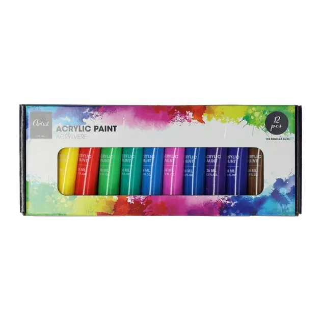Acrylverfset 12 Kleuren - 36ml Favoriet