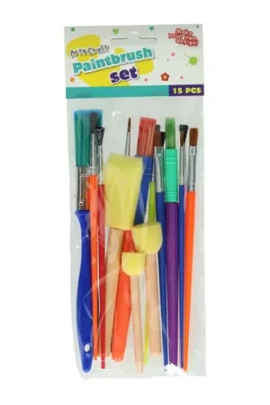 Korting Set Penselen - 3 Foam Penselen 12 Nylon Penselen