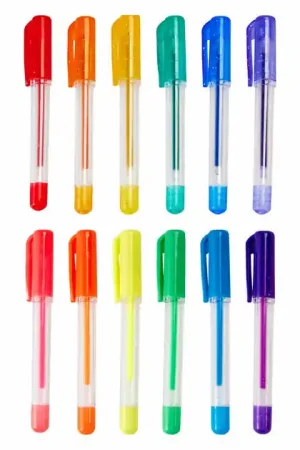 Exclusieve Aanbieding Set van Mini Gelpennen Glitter en Fluor - 12st.