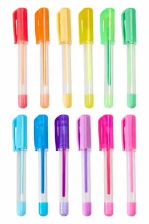 Korting Set van Mini Gelpennen Pastel en Neon - 12st.
