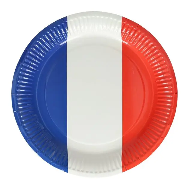 Fabrieksprijs Papieren Bord 23cm Nederlandse/Franse Vlag