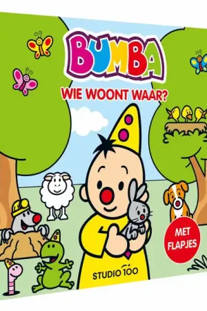 Bumba Kartonboek met Flapjes - Wie woont Waar? Laatste Kans