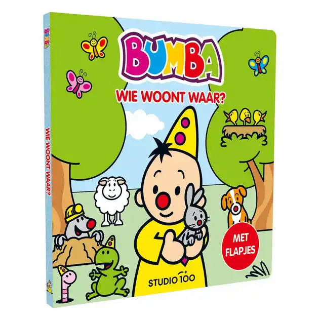 Bumba Kartonboek met Flapjes - Wie woont Waar? Laatste Kans