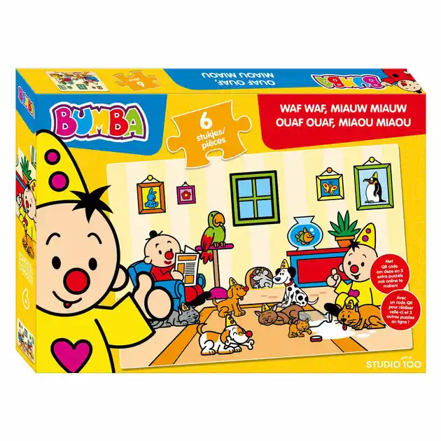 Tijdelijk Beschikbaar Bumba Puzzel Waf Waf Miauw Miauw - 6st.