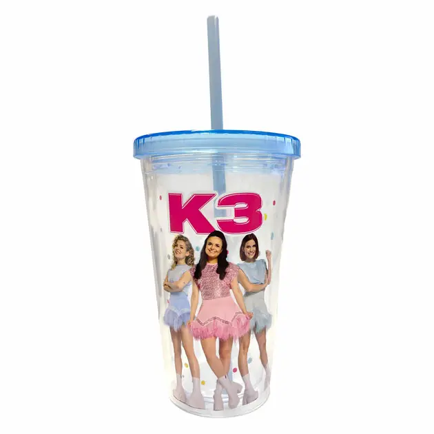 Merkproduct K3 Drinkbeker met Rietje - Confetti