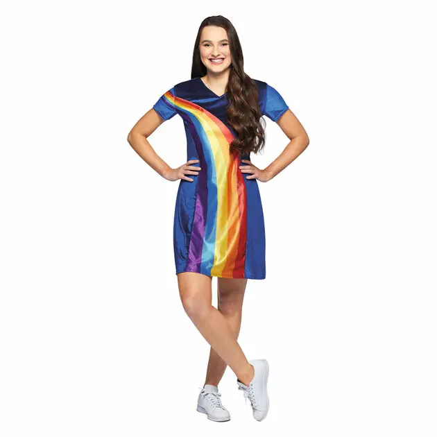 Merkproduct K3 Verkleedjurk - Regenboog Blauw - Volwassen Maat 38-40