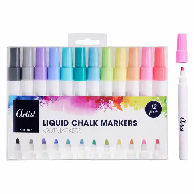 Beperkt Aanbod Vloeibare Krijtmarkers - 12st.