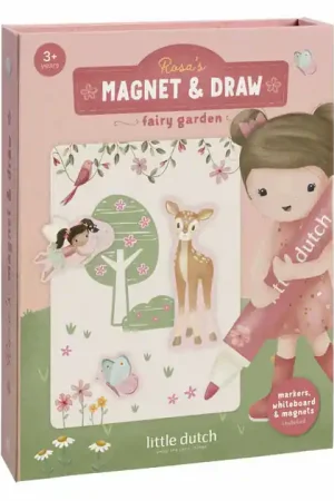 Aanbieding Little Dutch Whiteboard Kleurset met Magneten - Rosa Fairy Garden