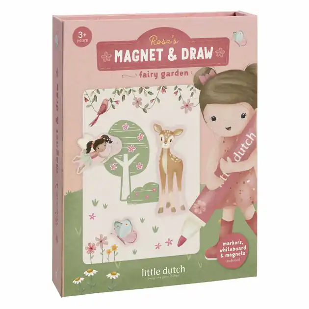 Aanbieding Little Dutch Whiteboard Kleurset met Magneten - Rosa Fairy Garden