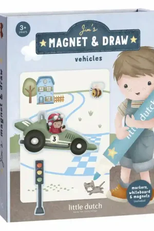 Little Dutch Whiteboard Kleurset - Jim Voertuigen Premium
