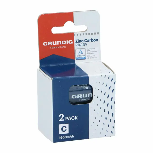 Direct Verzonden Grundig Batterij C/R14 1,5V Zink 1900mAh