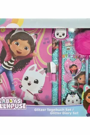Gratis Retour Glitter Dagboek Set Gabby's Poppenhuis - 6dlg.