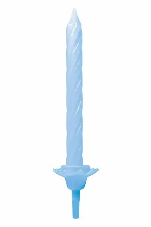 Taartkaarsen met Houders Licht Blauw - 12st. Betaalbaar