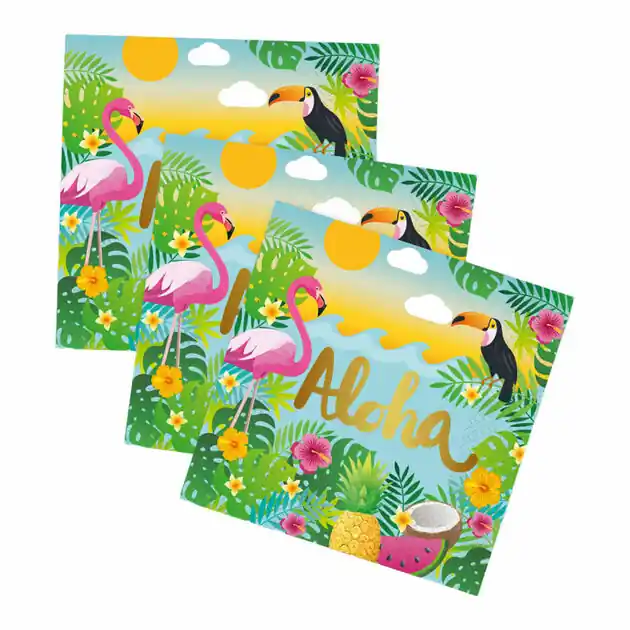 Papieren Servetten 33x33cm Aloha - 20st. Alleen Vandaag